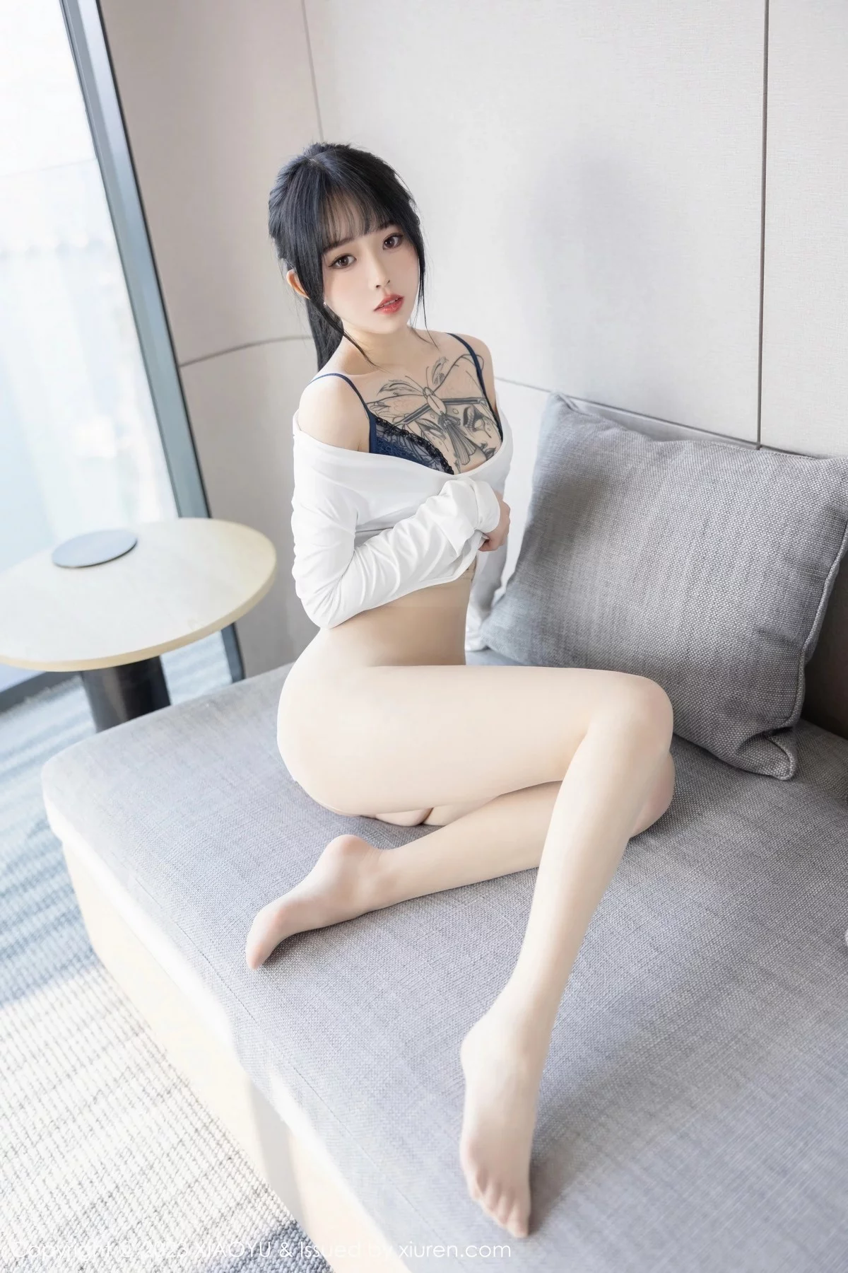 Xrmnw.Com[XiaoYu画语界]Vol.1006_模特奶瓶黑色连身短裙+性感蓝色蕾丝内衣秀曼妙身姿诱惑写真103P